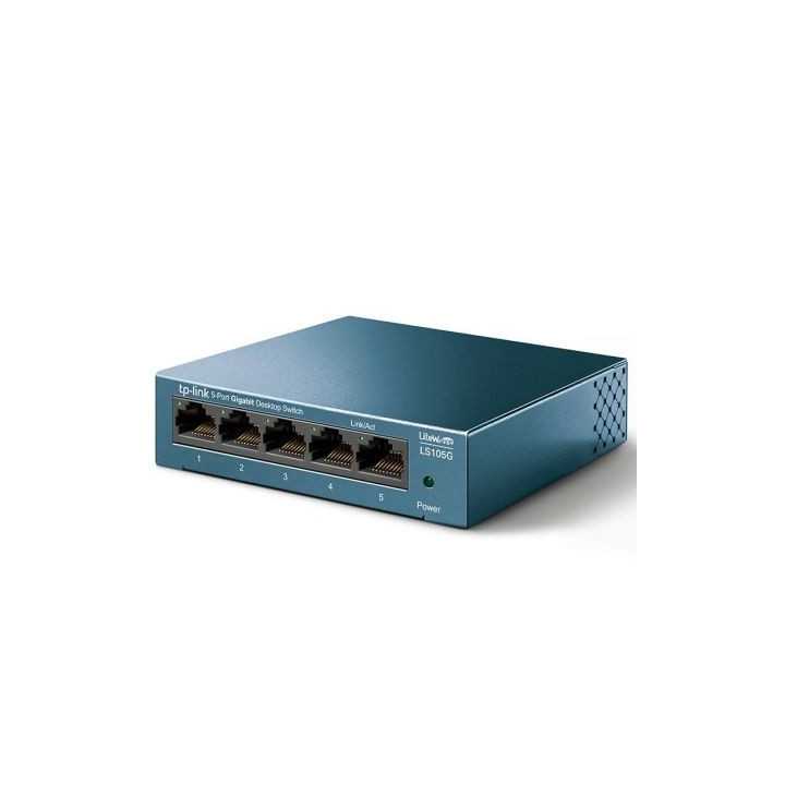 SWITCH TPL-LINK LS105G - 5 PUERTOS RJ45 10/100/1000 - NEGOCIACION AUTOMATICA - CARCASA DE METAL - GR