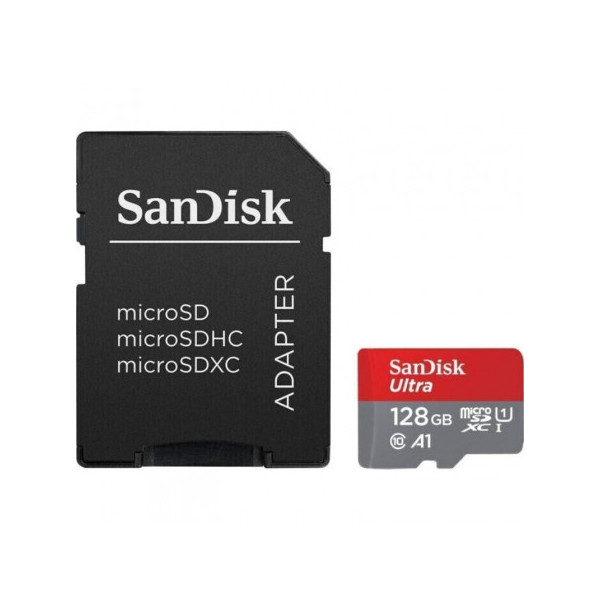 Tarjeta de Memoria SanDisk Ultra 128GB microSD XC con Adaptador/ Clase 10/ 100MB/s