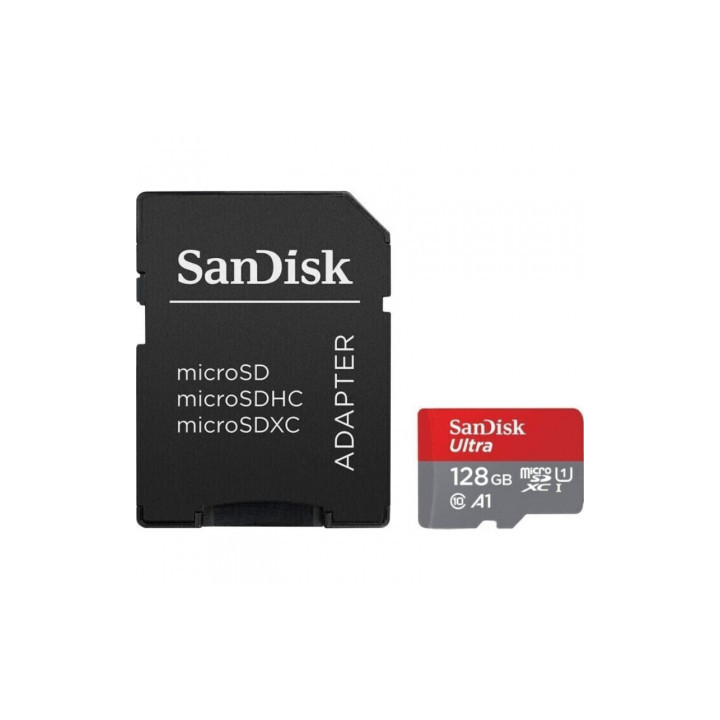 Tarjeta de Memoria SanDisk Ultra 128GB microSD XC con Adaptador/ Clase 10/ 100MB/s