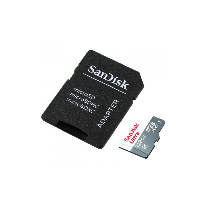 Tarjeta de Memoria SanDisk Ultra 128GB microSD XC con Adaptador/ Clase 10/ 100MB/s