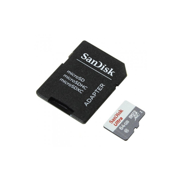 Tarjeta de Memoria SanDisk Ultra 64GB microSD XC con Adaptador/ Clase 10/ 100MB/s