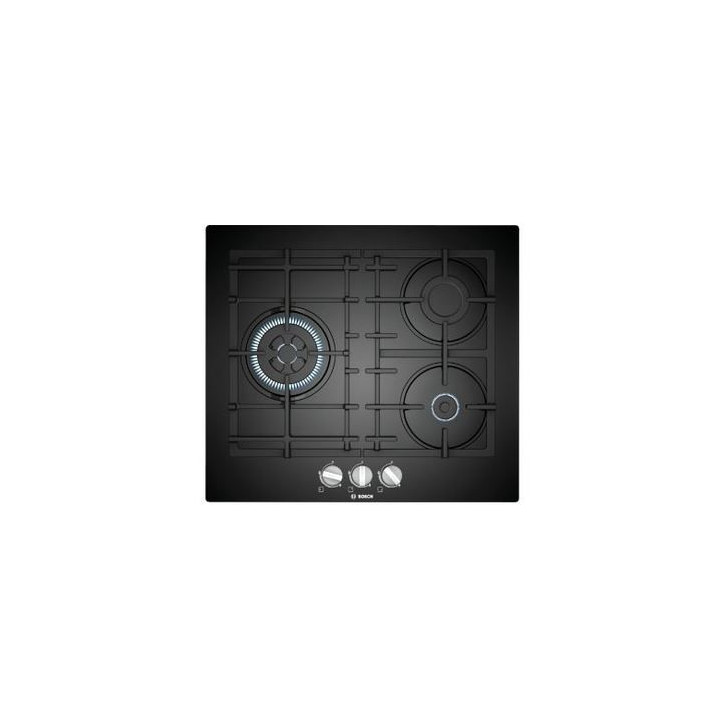 PLACA DE CRISTAL GAS NATURAL BOSCH 3 ZONAS WOK PARRILAS DE HIERRO FUNDIDO MOD. PNC6B6B90