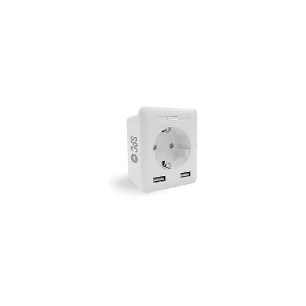 ENCHUFE INTELIGENTE SPC CLEVER PLUG CON 2 PUERTOS USB CONTROLABLE DESDE APP MOD. 6207B
