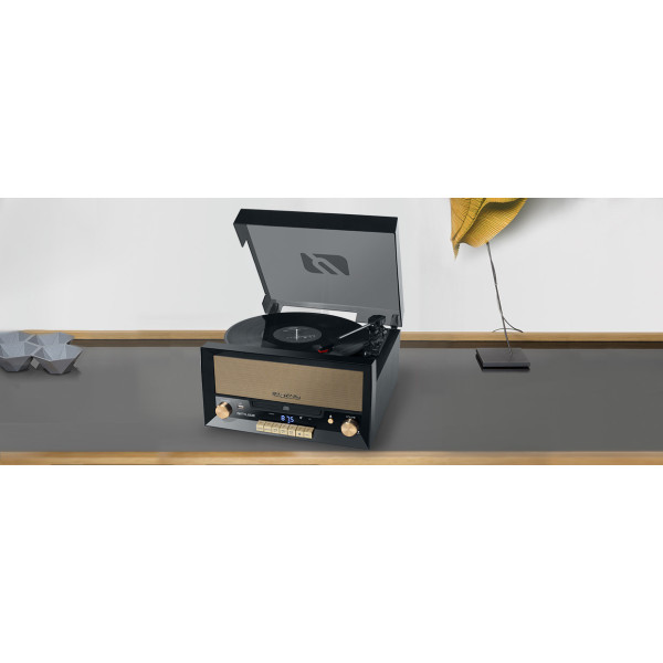 TOCADISCOS RETRO MUSE CON CD/MP3/USB/RADIO/BLUETOOTH/AUX  COLOR NEGRO