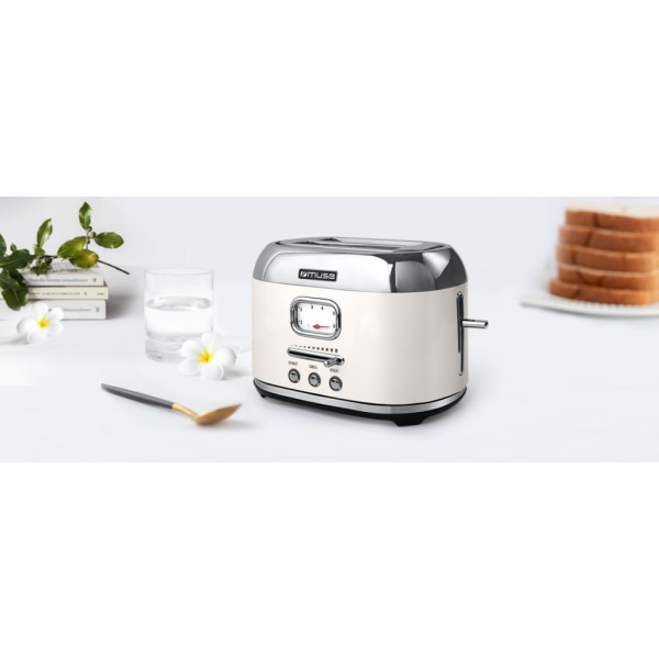 TOSTADOR RETRO MUSE 2  REBANADAS DE PAN 1000W BLANCO MS120SC