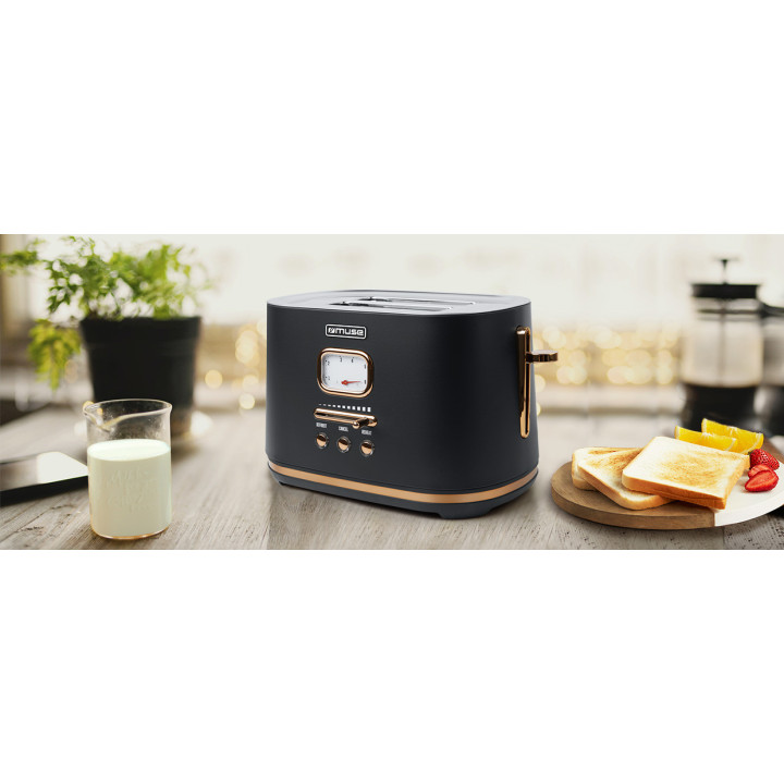 TOSTADOR MUSE 2  REBANADAS DE PAN 1000W NEGRO MS130BC