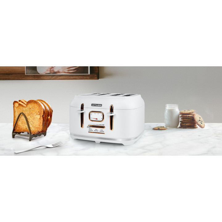 TOSTADOR RETRO MUSE 4  REBANADAS DE PAN 1800W BLANCO MS131W