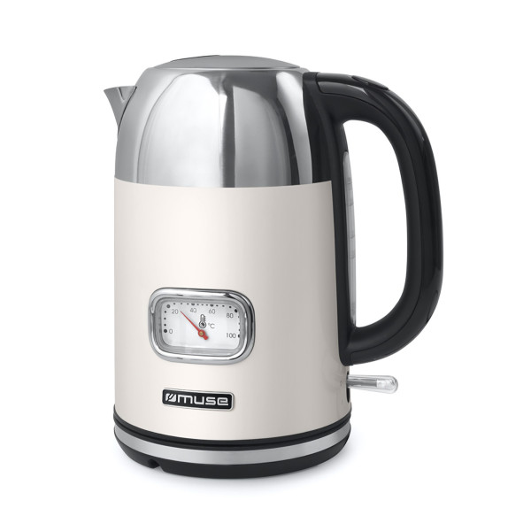 HERVIDOR INALAMBRICO MUSE CAPACIDAD 1.7 LITROS COLOR CREMA MOD. MS020SC