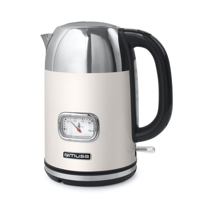 HERVIDOR INALAMBRICO MUSE CAPACIDAD 1.7 LITROS COLOR CREMA MOD. MS020SC