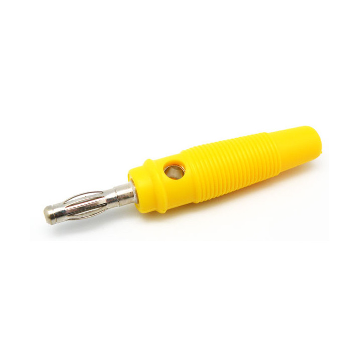 CONECTOR BANANA MACHO DORADA AMARILLA