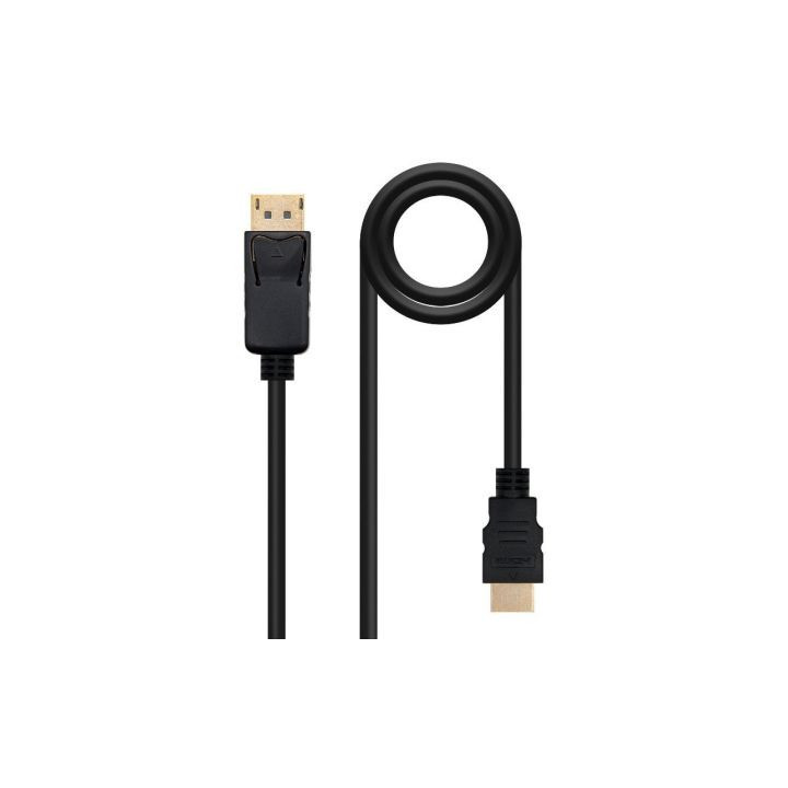 Cable Displayport Aisens A125-0364/ Displayport Macho - HDMI Macho/ 2m/ Negro
