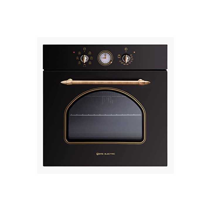 HORNO MULTIFUNCION ESTILO RUSTICO 7 FUNCIONES RAILES TELESCOPICOS COLOR NEGRO MOD. EMV56RN