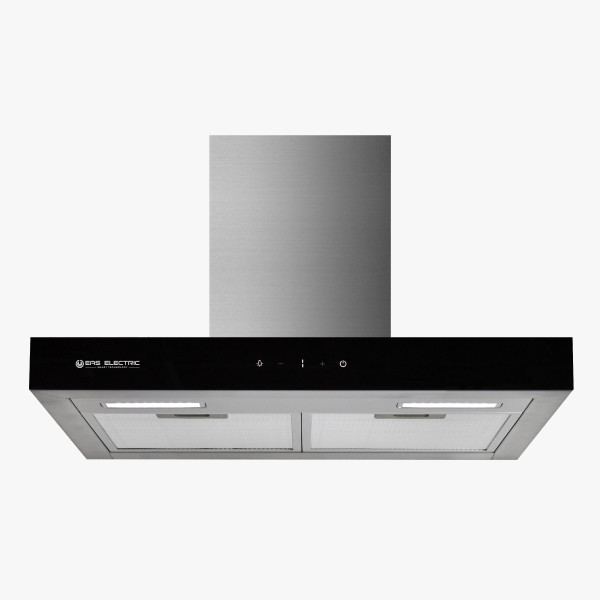 CAMPANA DECORATIVA EAS ELECTRIC 60CM TIPO T 800 m3 CRISTAL NEGRO/INOX MOD. EMRH608BX