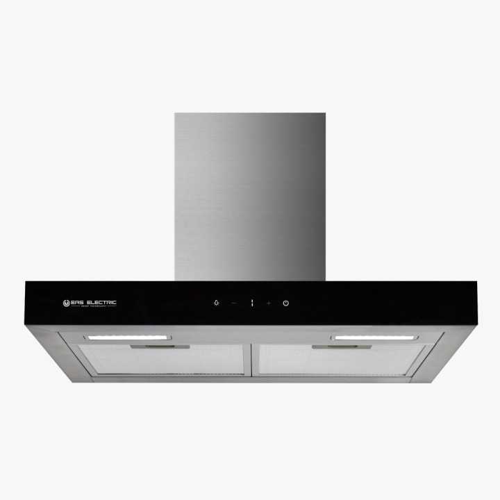CAMPANA DECORATIVA EAS ELECTRIC 60CM TIPO T 800 m3 CRISTAL NEGRO/INOX MOD. EMRH608BX
