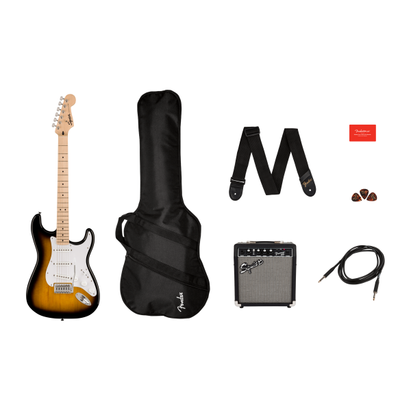 Pack Guitarra electrica Fender Squier Sonic Stratocaster(MR) Pack, Laurel Fingerboard, Sunburst, Gig