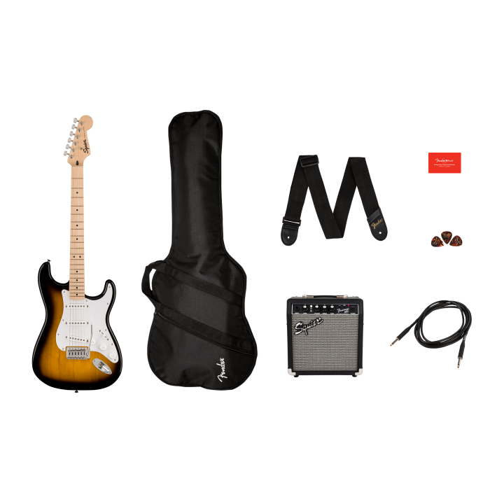 Pack Guitarra electrica Fender Squier Sonic Stratocaster(MR) Pack, Laurel Fingerboard, Sunburst, Gig
