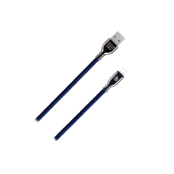 CONEXION USB MACHO A LIGHTNING (IPHONE) CONECTORES ALEACION DE ZINC CABLE TRENZADO 2A 2m