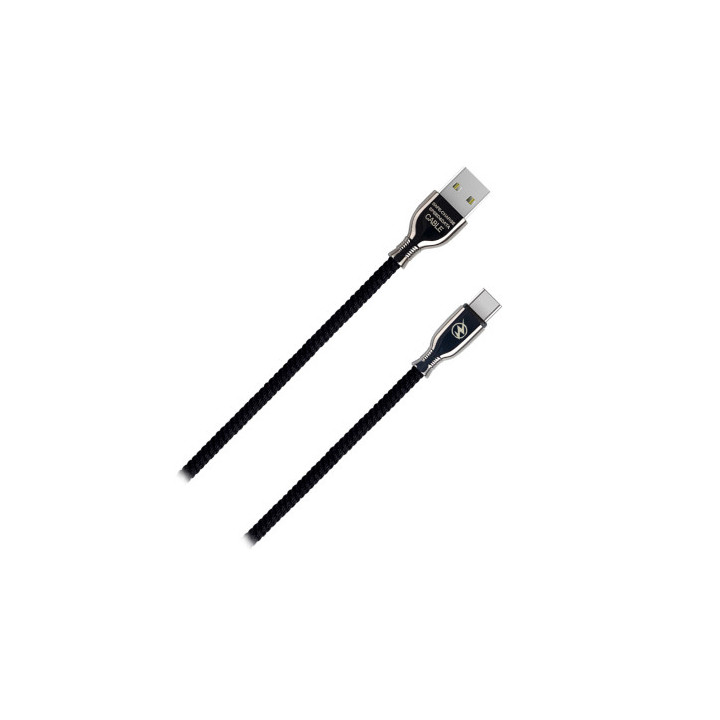 CONEXION USB MACHO A USB TIPO C DIMELEC CONECTORES ALEACION DE ZINC CABLE TRENZADO 2A 1m Ref: IN40-0