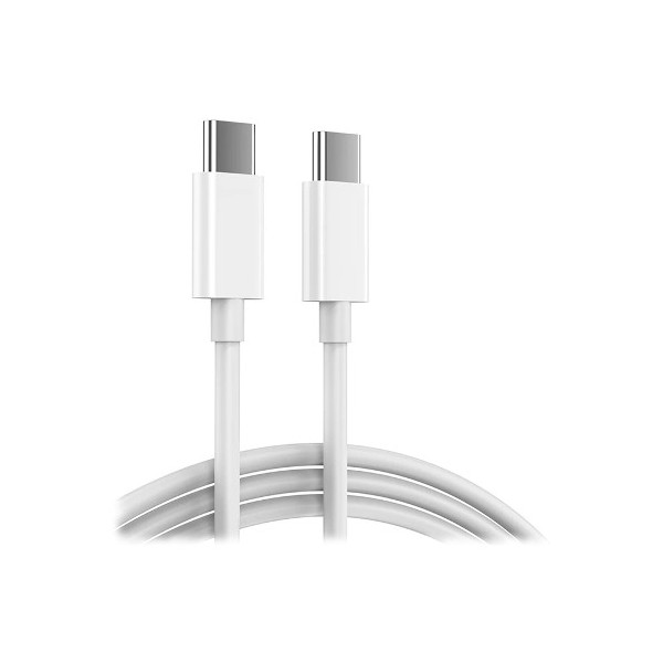 CONEXION USB TIPO C  A USB TIPO C DIMELEC CABLE NYLON 1m COLOR BLANCO