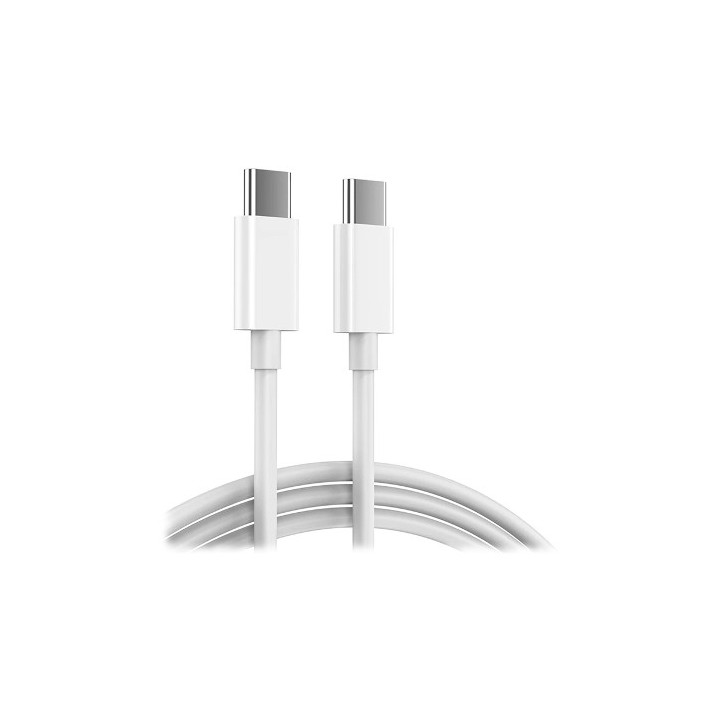 CONEXION USB TIPO C  A USB TIPO C DIMELEC CABLE NYLON 1m COLOR BLANCO