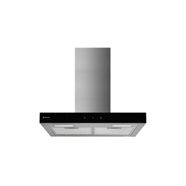 CAMPANA DECORTATIVA TIPO T JOHNSON 60CM. ABS. 800m3 FRONTAL CRISTAL NEGRO CLASE A MOD. SIROCO608NX