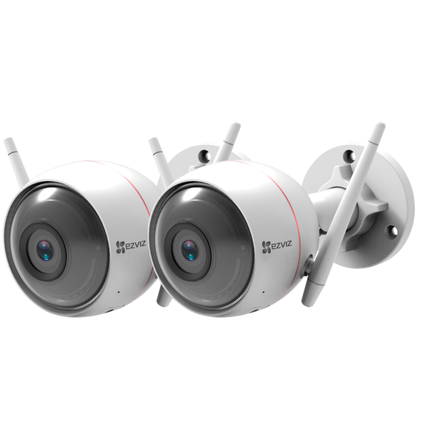 CAMARA VIDEOVIGILANCIA IP WIFI 2MP EZVIZ EXTERIOR IP66 SIRENA Y FLASH DISUASORIO PACK DE 2 UNIDADES