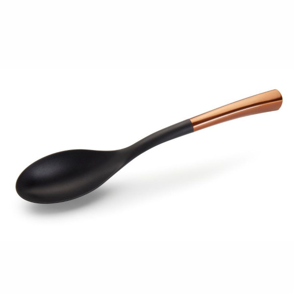 CUCHARA DE SERVICIO PUJADAS REALIZADO CON NYLON Y ACERO INOXIDABLE MANGO COLOR COBRE MOD. P33.622