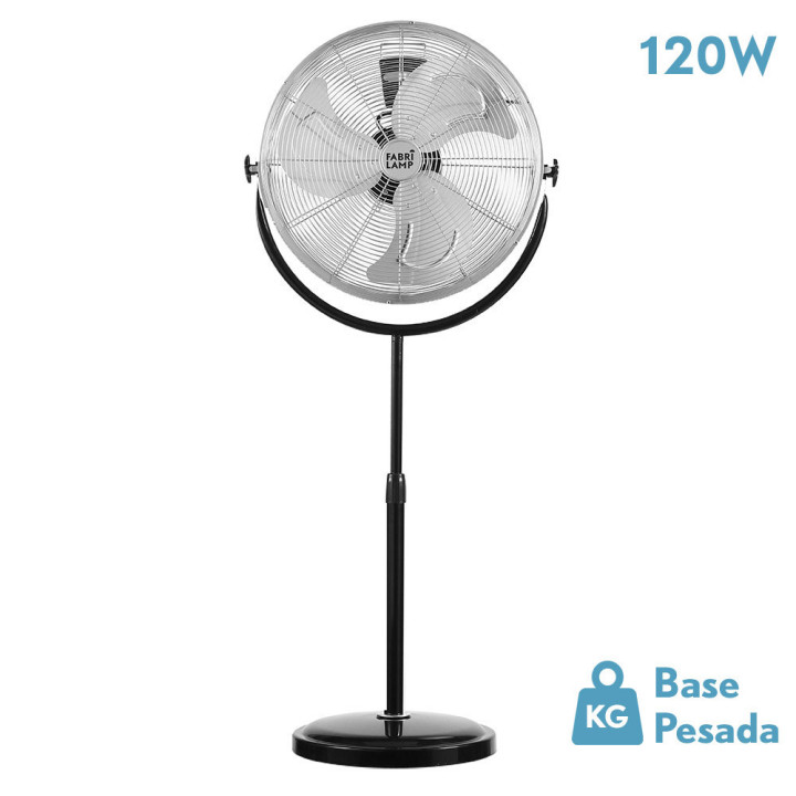 VENTILADOR DE PIE FABRILAMP MODELO TRASCIAS 120W NEGRO REGX55X55 CM 3 VELOCIDADES ORIENTABLE