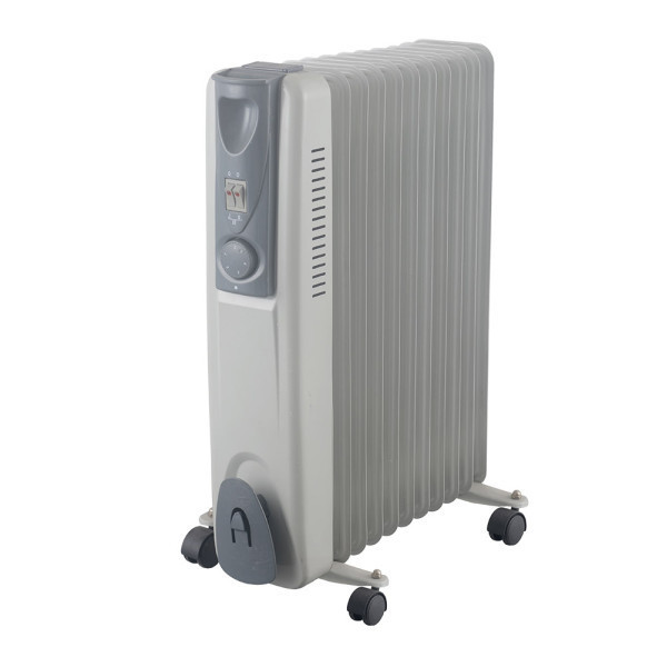 RADIADOR ACEITE CONFORT 2500W 11ELEMENTOS BLANCO/GRIS 3POTENC.RUEDAS TERMOSTATO REG.LUZ INDICADORA 5