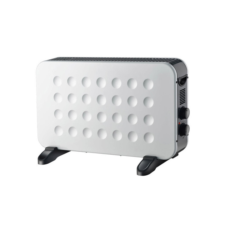 CONVECTOR HOGAR 2000W BLANCO/NEGRO 2POTENCIAS TERMOST.REGULABLE PROTECC.CONTRACALENTAMIENTO,TURBO