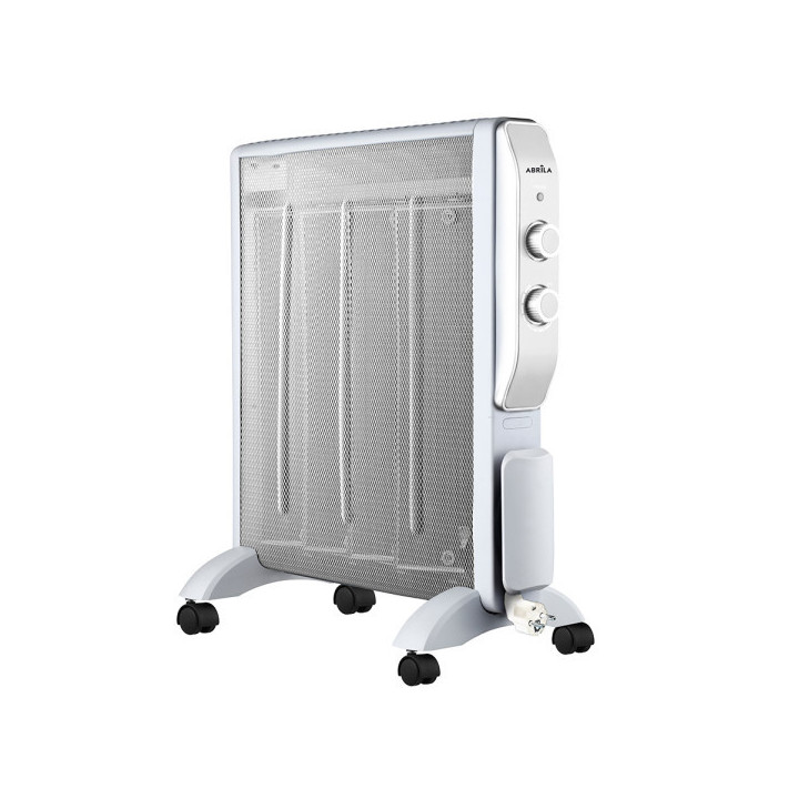 RADIADOR DE MICA ABRIGO 2000W 4ELEMENTOS BLANCO/PLATA 2POTENCIAS ANTIVUELCO,LUZ IND.TERMOSTATO REG.6