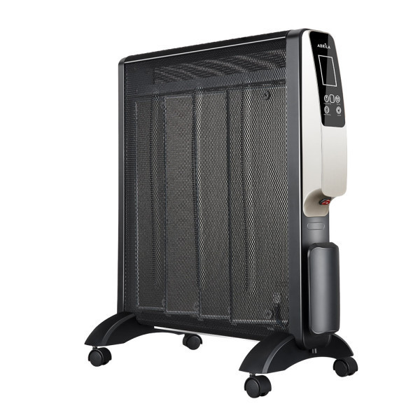 RADIADOR DE MICA ABRIGO 2000W 4ELEMENTOS NEGRO/ORO REMOTO 2POT.ANTIVUELCO, TEMPORIZ.DISPLAY 61,5X56X