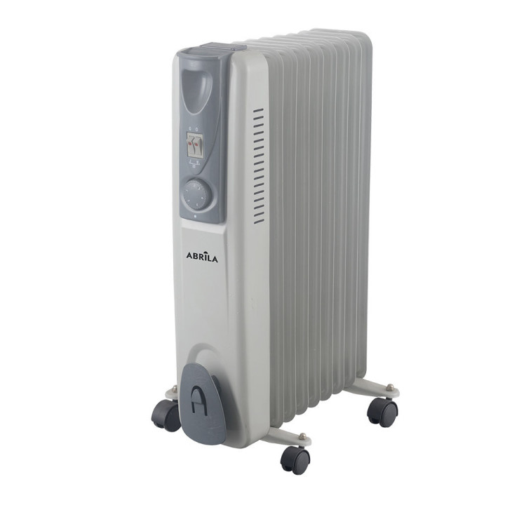 RADIADOR ACEITE ABRILA CONFORT 2000W 9ELEMENTOS BLANCO/GRIS 3 POTENCIAS, RUEDAS, TERMOSTATO REGULABL