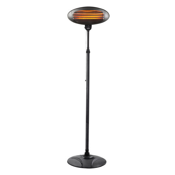 CALEFACTOR EXTERIOR CUARZO AUSTRAL 2000W NEGRO C/PIE 3ELEM.3POT.IP34 ORIENTABLE Y GIRO 360. REGX50,5