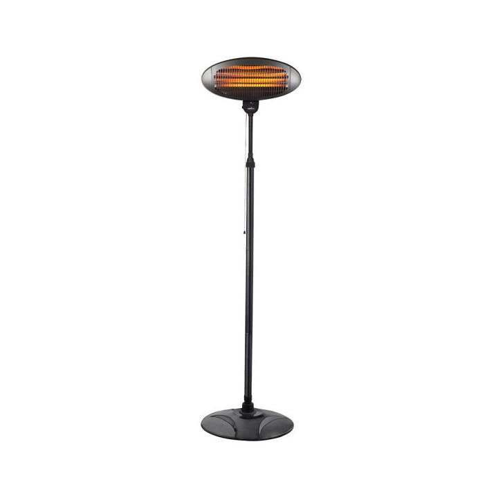 CALEFACTOR EXTERIOR CUARZO AUSTRAL 2000W NEGRO C/PIE 3ELEM.3POT.IP34 ORIENTABLE Y GIRO 360. REGX50,5