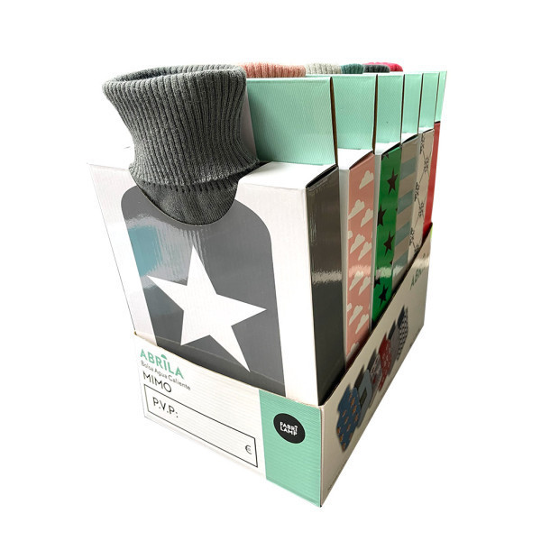 BOLSA AGUA CALIENTE MIMO 1,7L FORRO AZUL RELAX 20X32X4 CM FLEXIBLE Y AGRADABLE AL TACTO