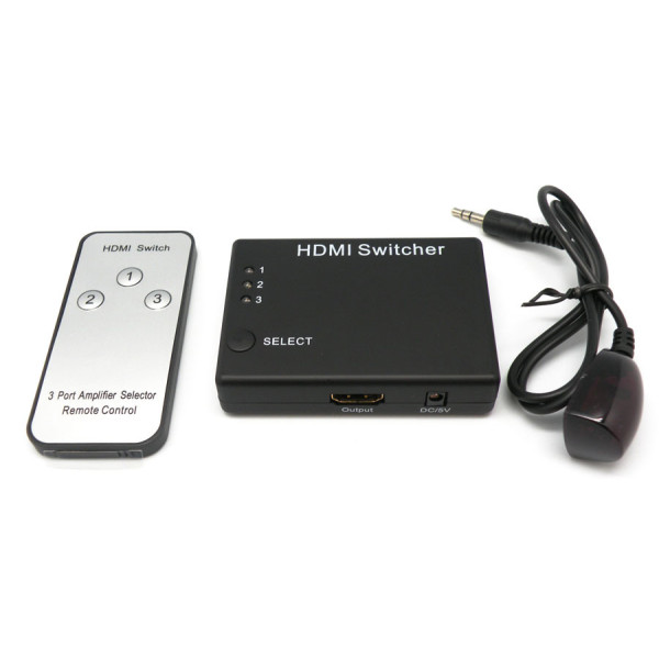 SELECTOR HDMI 3 ENTRADAS Y 1 SALIDA INCLUYE MANDO A DISTANCIA