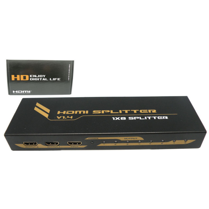 SPLITTER HDMI 1 ENTRADA A 8 SALIDAS ACTIVO 4K