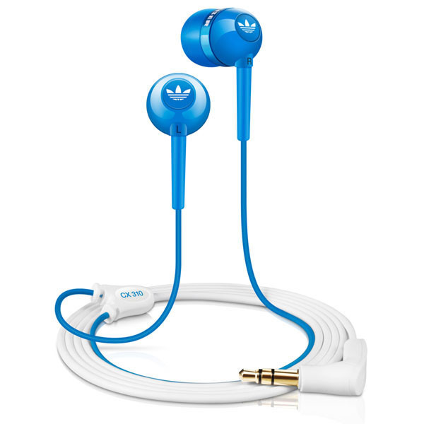 AURICULARES ADIDAS TIPO BOTON SILICONA COLOR AZUL F.T.