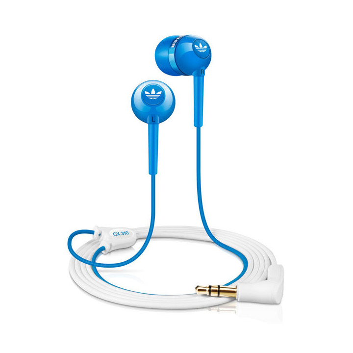 AURICULARES ADIDAS TIPO BOTON SILICONA COLOR AZUL F.T.