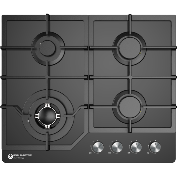 PLACA CRISTAL GAS EAS ELECTRIC 4 FUEGOS GAS BUTANO CON PARRILLAS HIERRO FUNDIDO INCLUYE KIT PARA GAS
