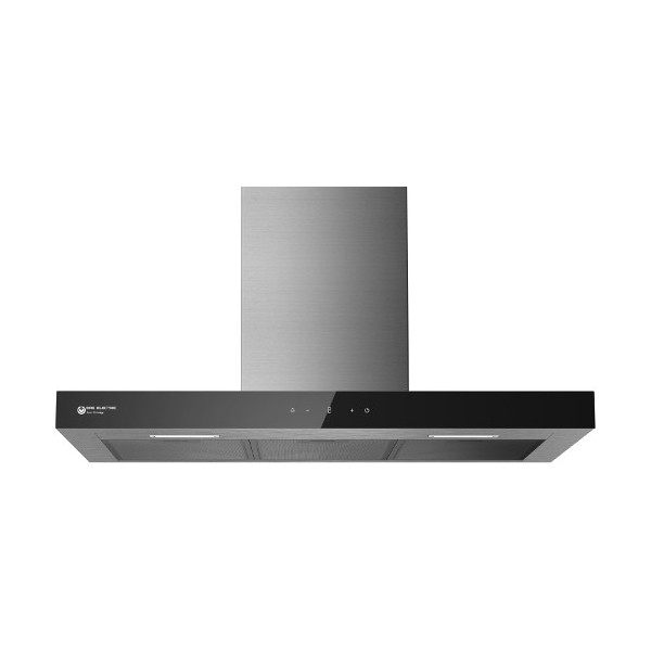 CAMPANA DECORATIVA EAS ELECTRIC 90CM INOX FRONTAL EN CRISTAL NEGRO ILUMINACION LED Y DISPLAY TACTIL