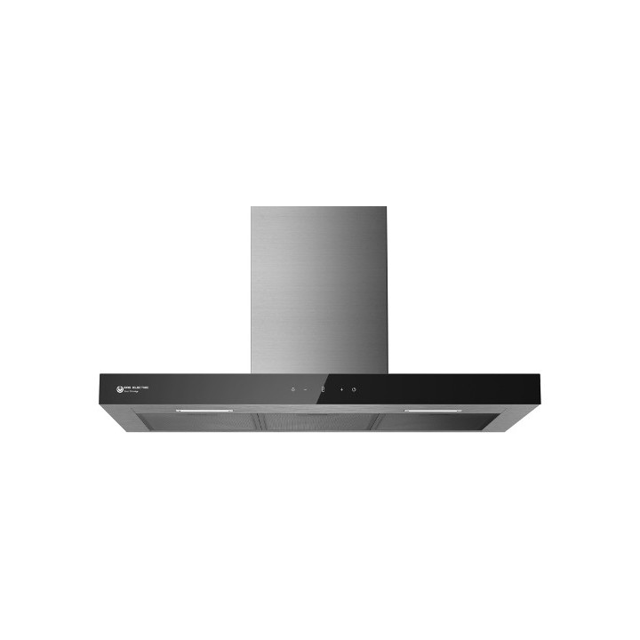 CAMPANA DECORATIVA EAS ELECTRIC 90CM INOX FRONTAL EN CRISTAL NEGRO ILUMINACION LED Y DISPLAY TACTIL