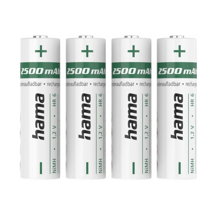 PILAS RECARGABLES HAMA LR06 2500 mA PACK 4 PILAS