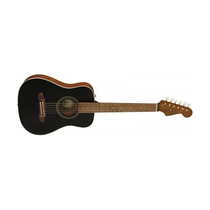GUITARRA ACUSTICA FENDER MINI REDONDO TAPA NEGRA CUERPO CAOBA