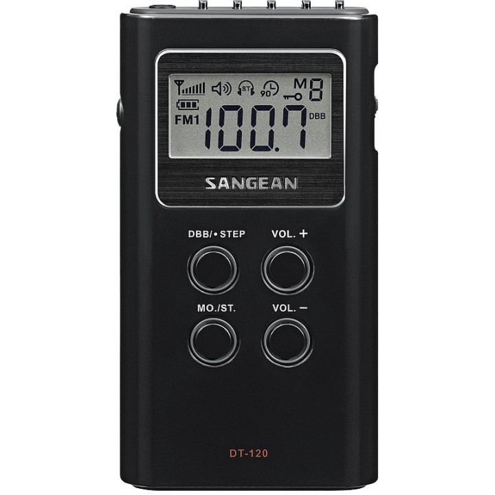 RADIO PORTATIL FM-AM SANGEAN CON DISPLAY COLOR NEGRO
