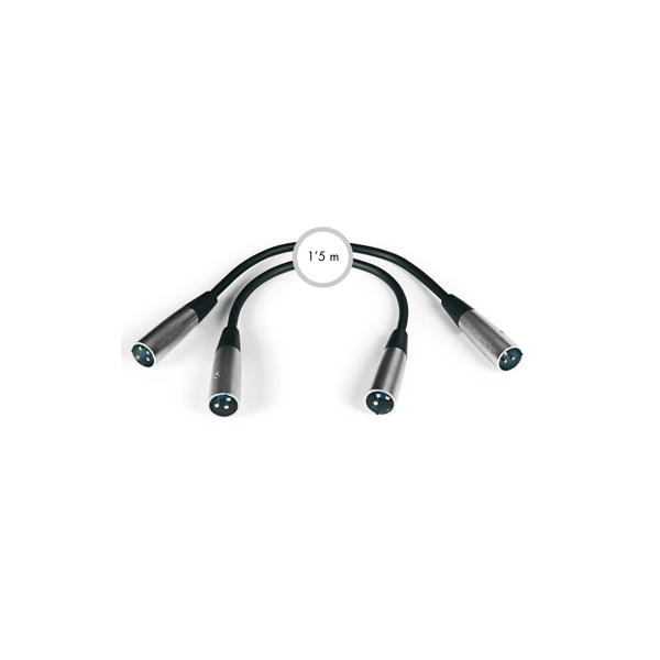 CABLE DOBLE CANON MACHO 1.5 M.