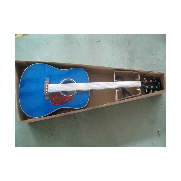 GUITARRA ACUSTICA ELECTRIFICADA ZAFIRO AG-40 AZUL TRANS.
