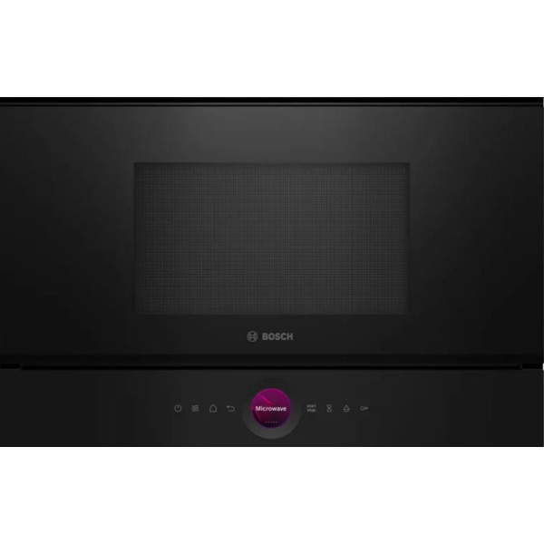 MICROONDAS INTEGRABLE BOSCH 21 LITROS SERIE 8 TFT TACTIL APERTURA ELECTRONICA COLOR NEGRO MOD. BFL72