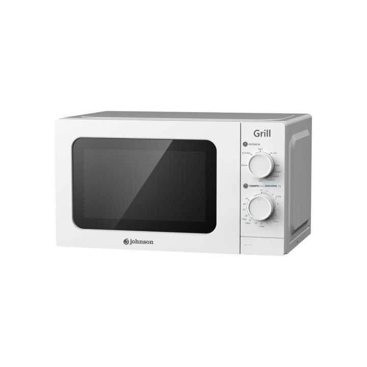 MICROONDAS SOBREMESA CON GRILL JOHNSON 20 LITROS 700W GRILL 1000W BLANCO MOD. JOMI20GB